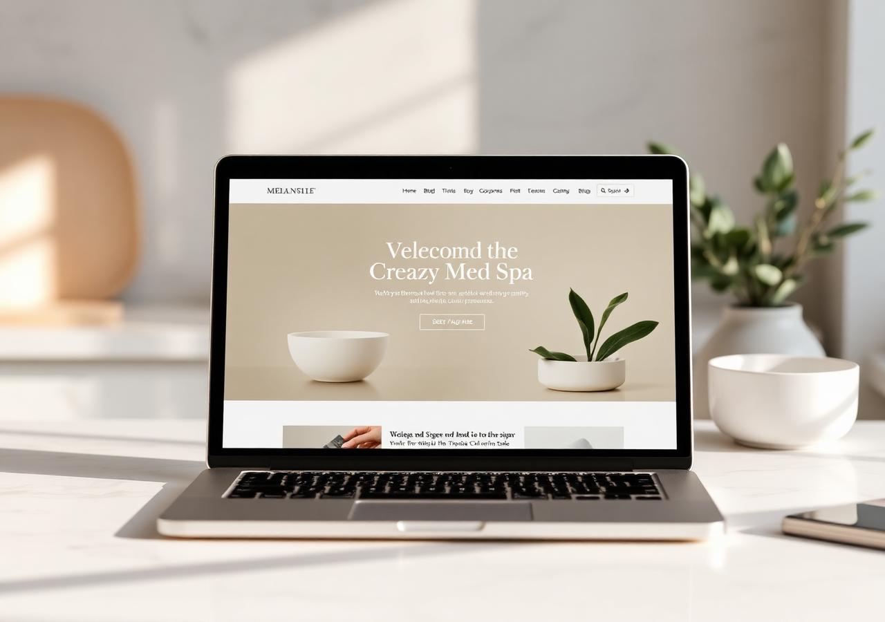 Luxury med spa MacBook mockup