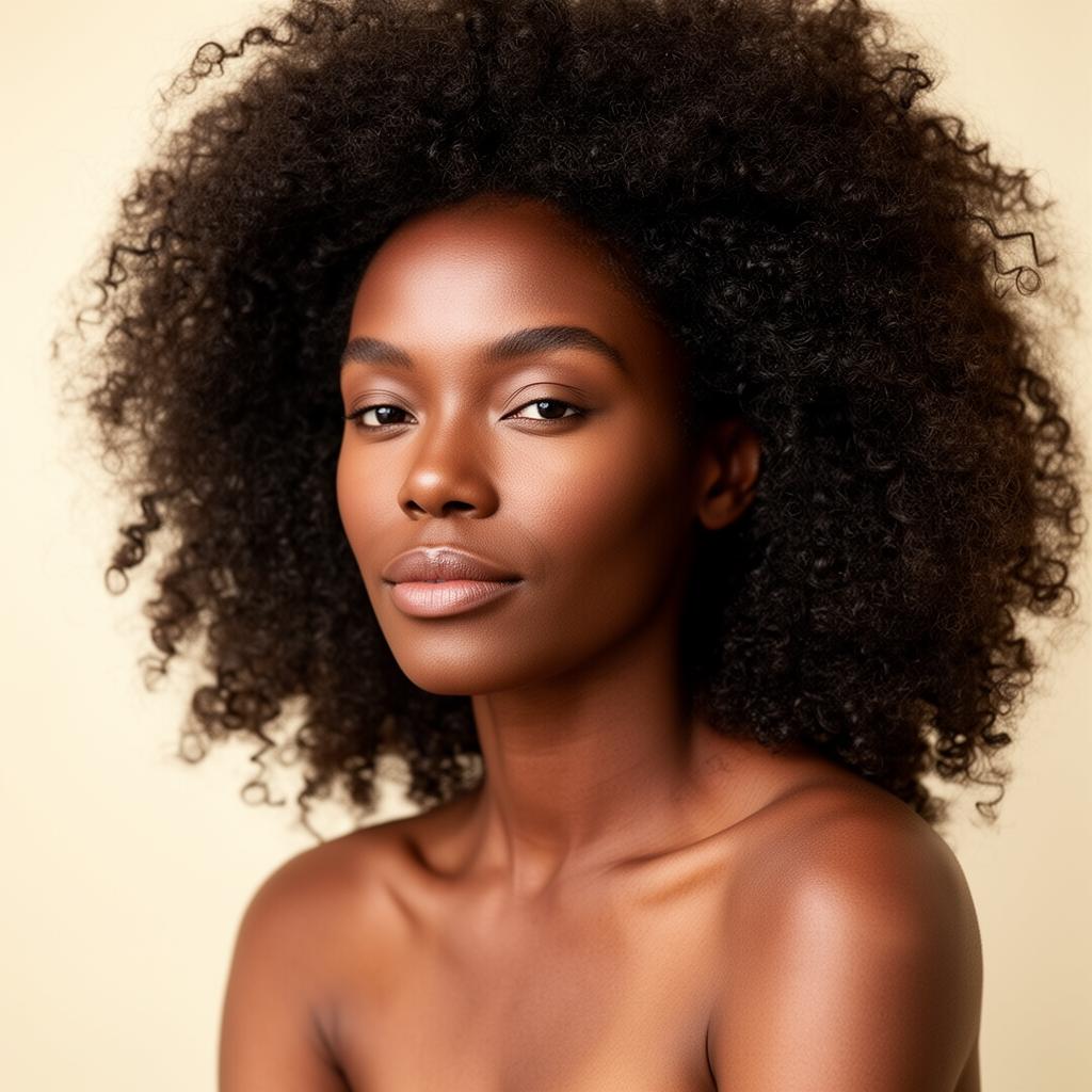 Editorial portrait of a Black woman for a luxury wellness brand